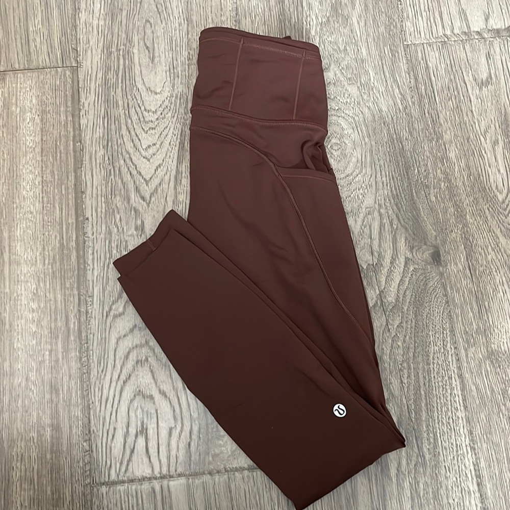 brown lululemon fast and free leggings